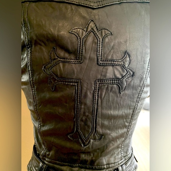 Leather Jacket in Black - Silk Lined, Affliction Size XS - Picture 9 of 15